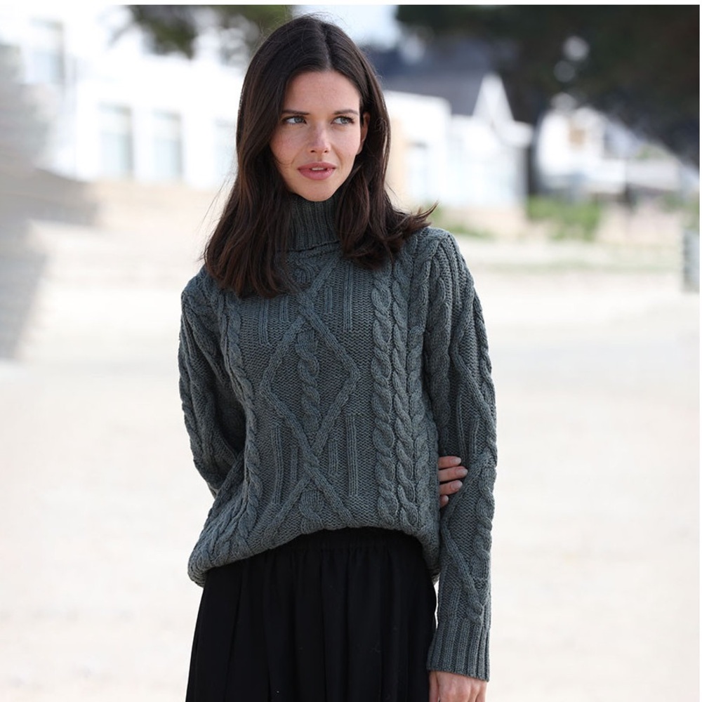 INIS CRAFTS 100% Merino Turtleneck Sweater